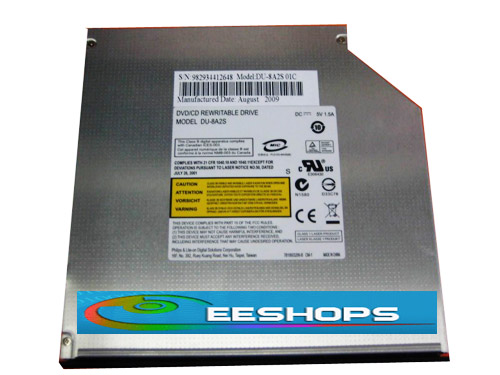 New DU-8A2S Ultrathin 9.5mm SuperDrive Super Slim 8X DVD RW Burner Tray-loading Internal SATA drive