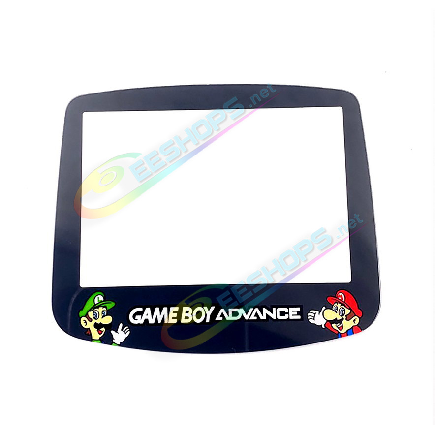 Best Nintendo GameBoy Advance Glass Mirror Screen Top Protector Cover Super Mario Bro Edition Color Replacement, Cheap GBA Advanced Handheld Console Scratch-Resistant Display Upper Protective Surface + Double-Sided Tape Free Shipping