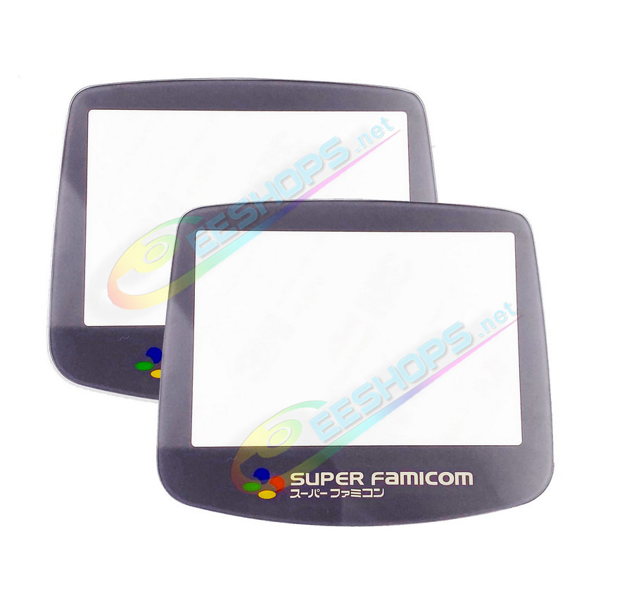 Best Nintendo GameBoy Advance Glass Mirror Protective Screen Top Cover Super Famicom Edition Pack 2 Replacement, Cheap GBA Advanced Handheld Console Grey Color Scratch-Proof Display Protector Surface + Double-Sided Tape Two PCS Free Shipping