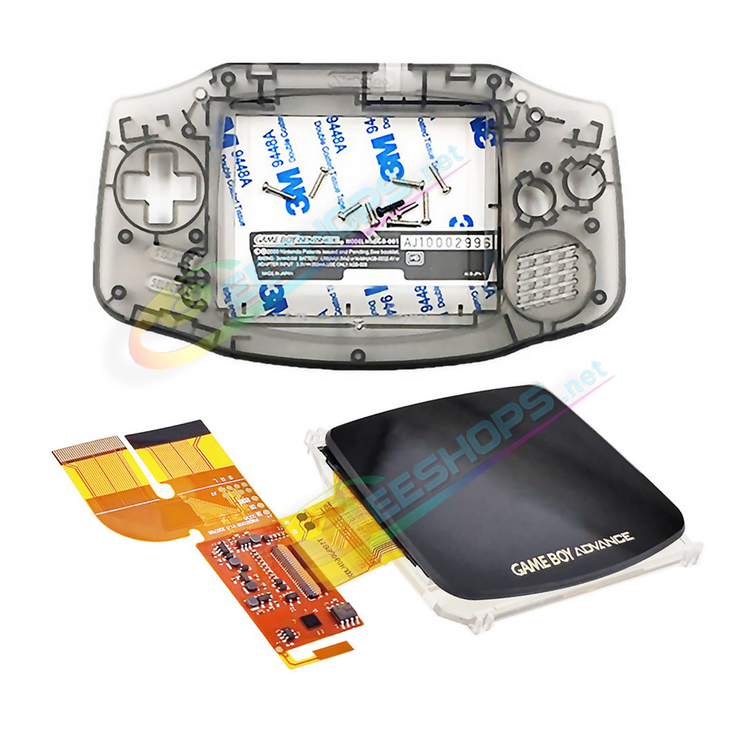 Cheap Nintendo GameBoy Advance IPS Display Mod Kit with Housing Shells Clear Black, Best New GBA Handheld Game Console DIY V3.0 Dot by Dot Brighten Screen +Special Full Cover Case Complete Assembly Free Shipping