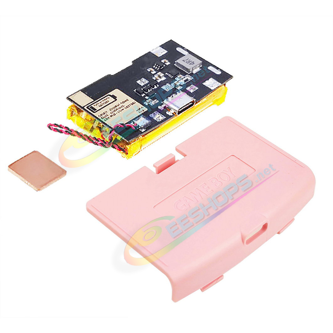 Cheap Nintendo GameBoy Advance Rechargeable Battery Pack Mod Kit + Pink Color Cover Replacement, Best Brand New GBA Handheld Game Console Type-C USB Charging 1800mAh Li-ion Batteries Modded with Rear Shell Free Shipping