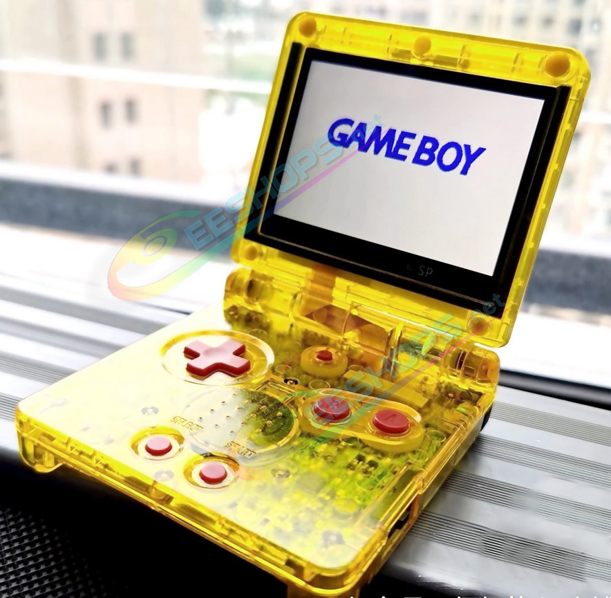 Cheap Nintendo GameBoy Advance SP IPS Screen + Extra Housing Case Pokemon Pikachu Yellow Replacement, Best GBA SP Handheld Console Customized Clear Outer Shells Enclosure + Full Lamination Display Mod Kit + Red Buttons + Collection Box Free Shipping