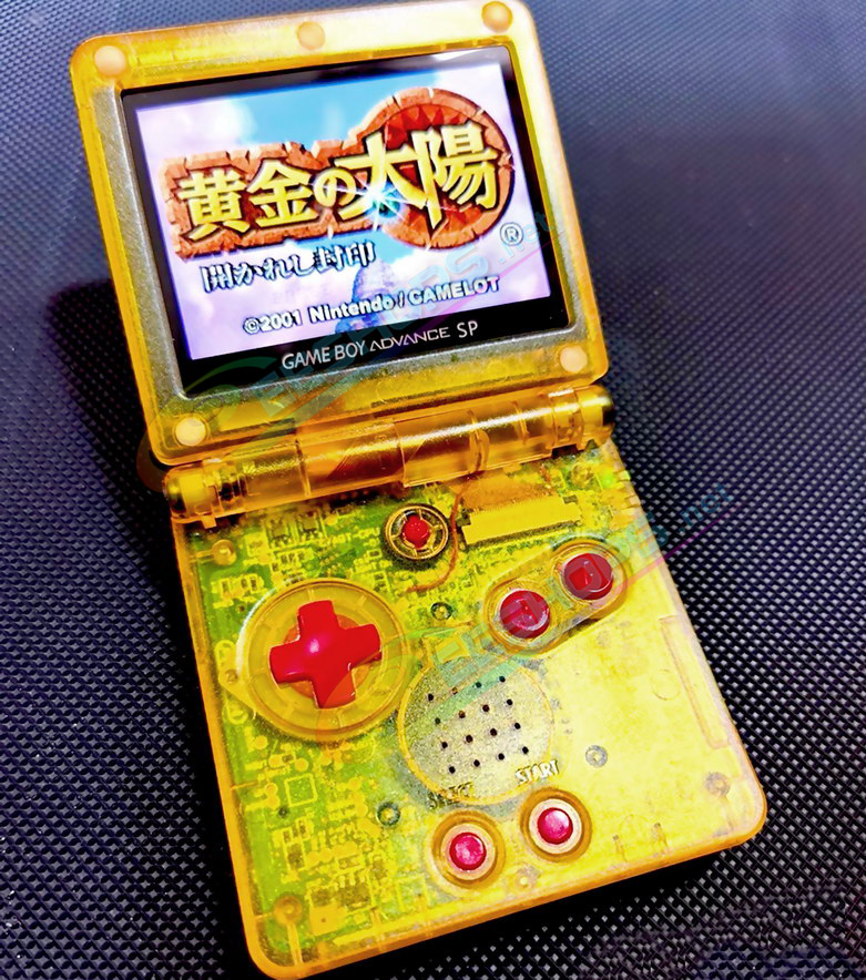 Cheap Nintendo GameBoy Advance SP IPS Screen + Extra Housing Case Pokemon Pikachu Yellow Replacement, Best GBA SP Handheld Console Customized Clear Outer Shells Enclosure + Full Lamination Display Mod Kit + Red Buttons + Collection Box Free Shipping