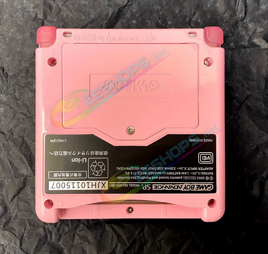 Customized Nintendo GameBoy Advance SP Extra Housing Case Glossy Pink & White + IPS Screen Mod Kit Replacement, Best GBA SP Handheld Game Console, Girls' Colors Mixing High Quality Shells Enclosure + V4 Lamination Display + Buttons Set Free Shipping