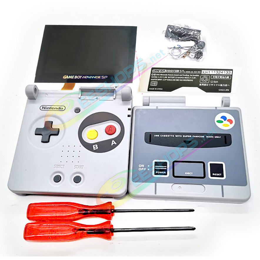 Cheap Nintendo GameBoy Advance SP Laminated IPS Screen Mod Kit + Black Glass Protective Cover Replacement, Best Game Boy Advanced GBA SP Handheld Console, New Ver 4.0 Dust-Proof Full Lamination High Brightness LCD Display Module Assembly Free Shipping