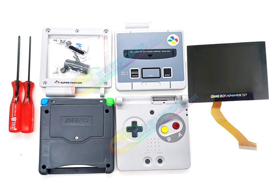 Cheap Nintendo GameBoy Advance SP Laminated IPS Screen Mod Kit + Black Glass Protective Cover Replacement, Best Game Boy Advanced GBA SP Handheld Console, New Ver 4.0 Dust-Proof Full Lamination High Brightness LCD Display Module Assembly Free Shipping