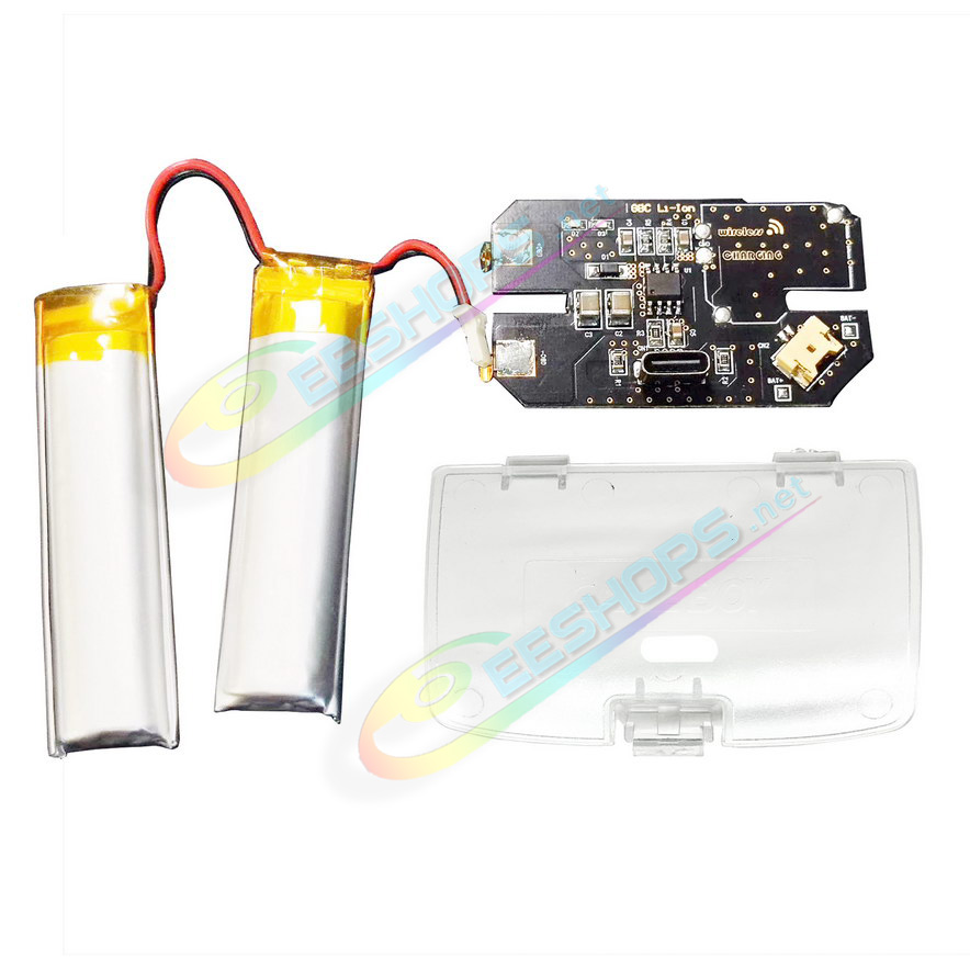 Best Modded Nintendo GameBoy Color Type-C Dual Rechargeable Battery Pack Mod Kit Replacement, Cheap Game Boy GBC Handheld Console USB-C Charging 1200 mAh Large Capacity Two Li-ion Batteries Non-Destructive Module with Clear Cover Set Free Shipping