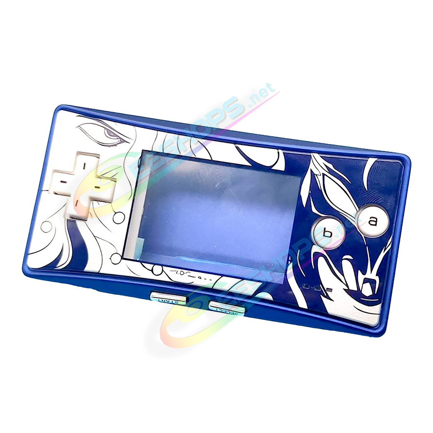 Cheap Nintendo GameBoy Micro Extra Housing Case Sells Complete Final Fantasy Limited Edition Blue Color, Best Game Boy Micro GBM Handheld Console, Custom Finally Fantasy Edition Outer Enclosure Cover Plates + Silver Shoulder, White Buttons, Screws Full Se