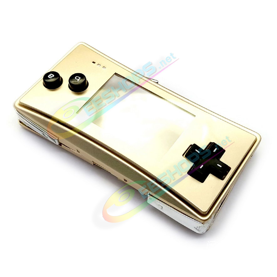 Cheap Nintendo GameBoy Micro Extra Alloy Housing Case Sells + Top Faceplate Gold Color Full Set Replacement, Best Game Boy Micro GBM Handheld Console, DIY Aluminum Outer Enclosure / Battery Cover Plates / Shoulder & Buttons / Screws Free Shipping