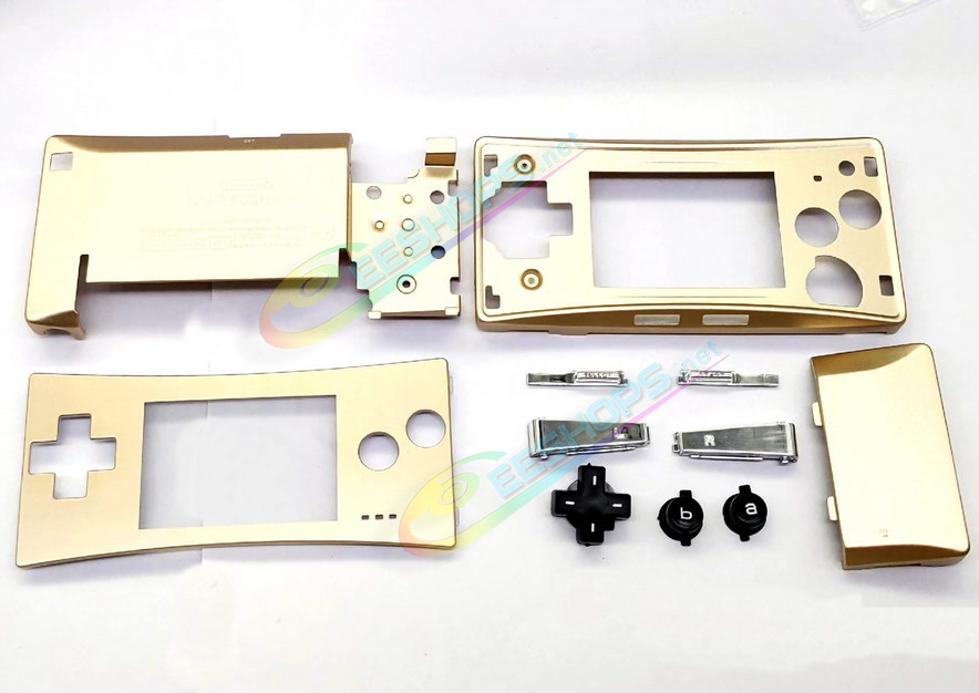 
Cheap Nintendo GameBoy Micro Extra Alloy Housing Case Sells + Top Faceplate Gold Color Full Set Replacement, Best Game Boy Micro GBM Handheld Console, DIY Aluminum Outer Enclosure  / Battery Cover Plates / Shoulder & Buttons  / Screws Free Shipping
