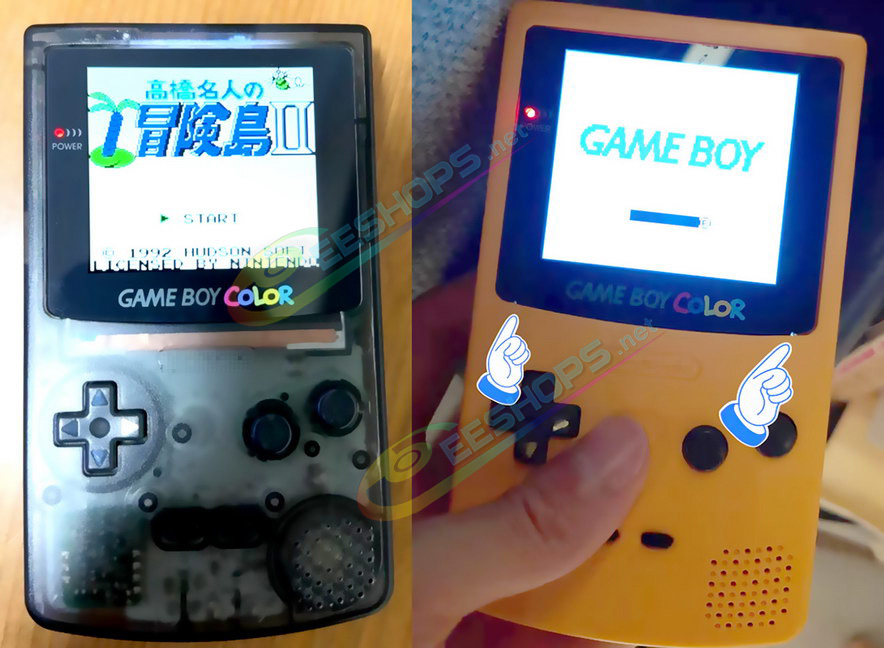 Cheap Nintendo GameBoy Color Laminated IPS Screen Black + Yellow Housing Case Replacement, Best Game Boy GBC Handheld Console, Customized Full Lamination 2.6 Inch Large Dot-by-Dot High-Brightness LCD Display + Special Enclosure Shells Free Shipping