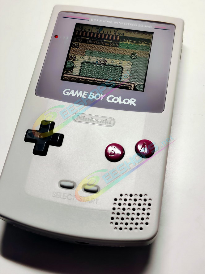 Best Nintendo GameBoy Color Grey Laminated Screen + Classic GB Housing Case Kit Replacement, Cheap Game Boy GBC Handheld Console, Non-Air-Gap Full Lamination Display Dust Proof Laminator + Special High-Quality Enclosure Shells No Cutting Free Shipping