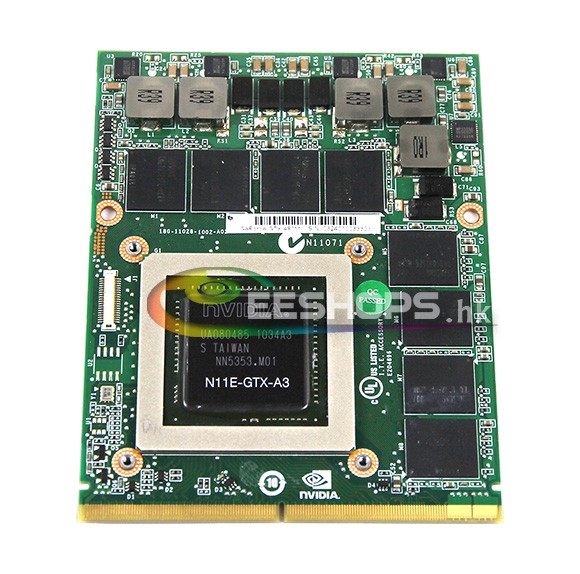 Dell Alienware M15X M18X M17X R1 R2 R3 R4 Laptop NVIDIA GeForce GTX 480M GTX480M N11E-GTX-A3 2GB GDDR5 Graphics Video Card VGA Board Replacement