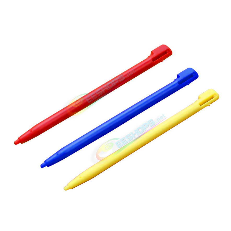 Cheap Nintendo DSi Extra Stylus Touch Pen Pack 3 Colors Set Replacement, Best NDSi Handheld Game Console, New Red / Blue / Yellow Plastic Resistive Pens Pencil Touchpen Three PCS Spare Parts Accessories Free Shipping