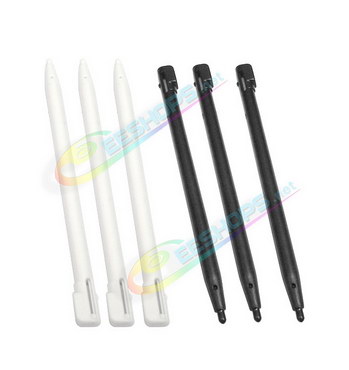 Cheap Nintendo DSi Extra Stylus Touch Pen Pack 6 Set Replacement, Best NDSi Handheld Game Console, New Three Black / Three White Plastic Resistive Pens Pencil Touchpen Six PCS Spare Parts Accessories Free Shipping