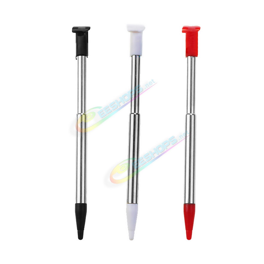 Cheap New Nintendo 2DS XL LL Telescopic Metal Touch Pen Pack 3 Colors Set Replacement, Best 2DSXL 2DSLL New2DSXL / LL Consoles Black / White / Red Telescoping Pencil Resistance Touchpen Three Colors Spare Parts Accessories Free Shipping