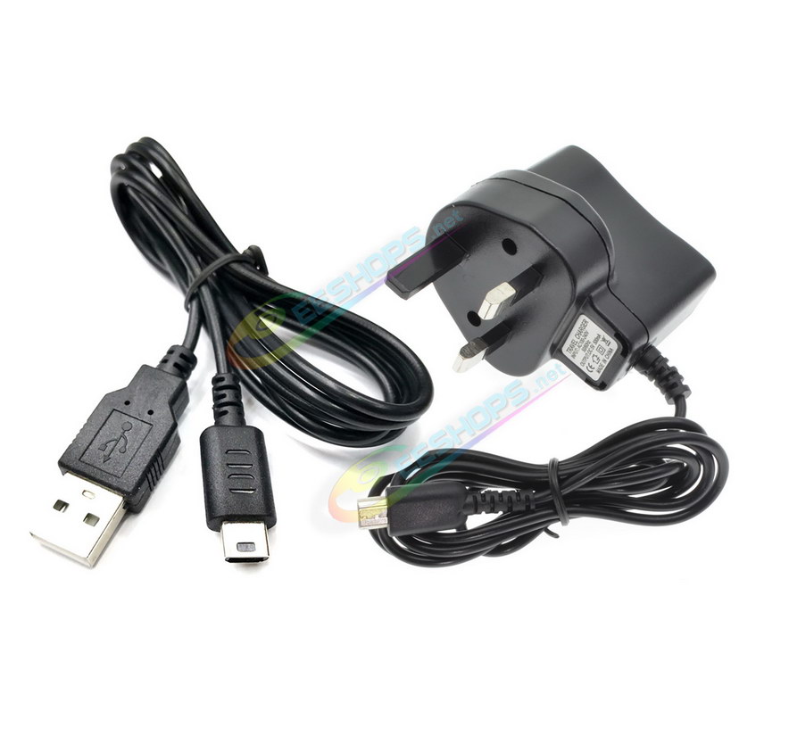 
Best Nintendo DS Lite AC Charger Power Adapter UK HK Plug + USB Charging Cable, Cheap New DS Lite NDSL Handheld Console Hongkong / British Edition 100-240V  DC 5V 500mA Wall / Desktop Charge Adaptor 1M Cord + 1.2M USB Power Line Free Shipping
