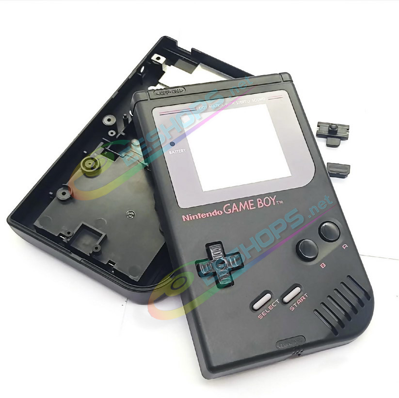 Cheap Nintendo GameBoy Extra Housing Case Shells Full Set Official Classic Grey Color Replacement, Best Game Boy DMG-01 Original Fat Handheld Console, DIY Outer Enclosure + Protective Screen Cover + Buttons + Rubber Pads + Repair Tool Free Shipping