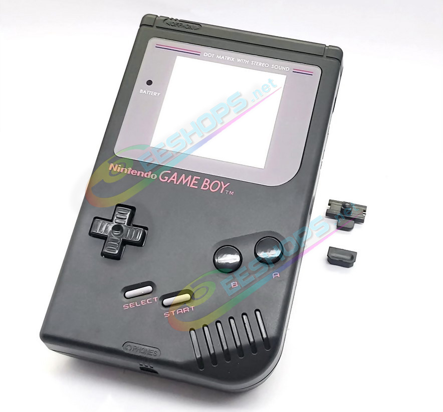 Cheap Nintendo GameBoy Extra Housing Case Shells Full Set Official Classic Grey Color Replacement, Best Game Boy DMG-01 Original Fat Handheld Console, DIY Outer Enclosure + Protective Screen Cover + Buttons + Rubber Pads + Repair Tool Free Shipping