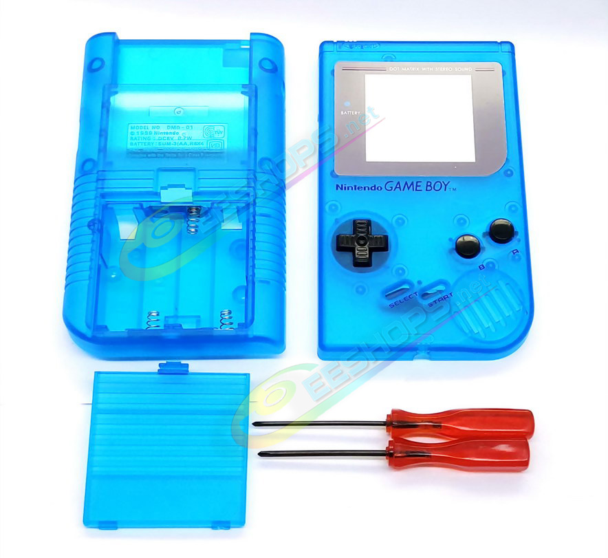 Best Nintendo GameBoy Extra Housing Case Shell Replacement Luminous Clear Yellow Pokemon Limited Edition, Cheap Game Boy DMG-01 Fat Handheld Console, Outer Enclosure + Pikachu Screen Cover, Buttons, Screws, Pads, Sticker, Tool Full Set Free Shipping