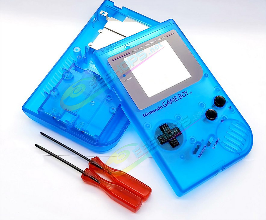 Best Nintendo GameBoy Extra Housing Case Shell Replacement Luminous Clear Yellow Pokemon Limited Edition, Cheap Game Boy DMG-01 Fat Handheld Console, Outer Enclosure + Pikachu Screen Cover, Buttons, Screws, Pads, Sticker, Tool Full Set Free Shipping