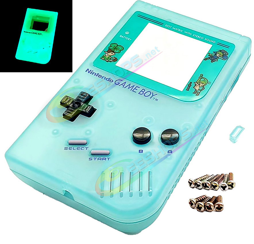 Cheap Nintendo GameBoy Extra Housing Case Shells Full Set Official Classic Grey Color Replacement, Best Game Boy DMG-01 Original Fat Handheld Console, DIY Outer Enclosure + Protective Screen Cover + Buttons + Rubber Pads + Repair Tool Free Shipping