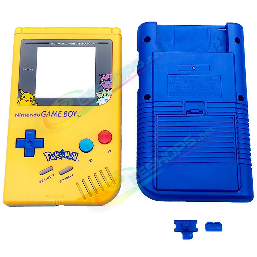 Cheap Nintendo GameBoy Extra Housing Case Shells Replacement Blue Color The Stars Edition + Collection Box Complete Set, Best Game Boy DMG-01 Fat Handheld Console, DIY Outer Enclosure + Grey Screen Cover, Buttons, Screws, Pads, Tools Free Shipping