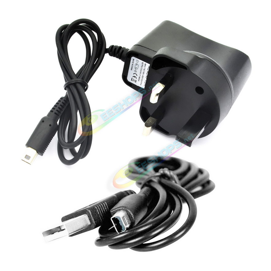 Cheap New Nintendo 3DS 2DS DSi XL / LL Charger AC Power Supply Adapter UK HK Plug Black + USB Charging Cable, Best DSi NDSi 2DSXL 2DSLL New3DSXL New2DSXL Games Consoles 100-240V Wall / Desktop Charge Adaptor + 1.2 Meters USB Line Free Shipping