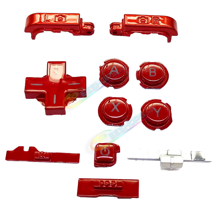 Cheap Nintendo 3DS Extra Buttons Full Set Red Color Replacement, Best Old 3DS Small Handheld Game Console A B X Y / D-Pad / L R left & Right Shoulder Trigger / Power / Volume / 3D Switch Button 11 PCS Spare Parts Accessories Free Shipping