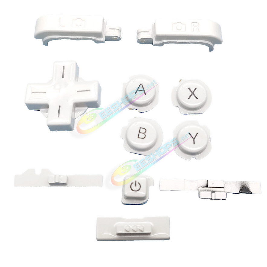 Cheap Nintendo 3DS Extra Buttons Full Set White Color Replacement, Best Old 3DS Small Handheld Game Console A B X Y / D-Pad / L R Shoulder Trigger / Power / Volume / 3D Switch Button 11 PCS Spare Parts Accessories Free Shipping