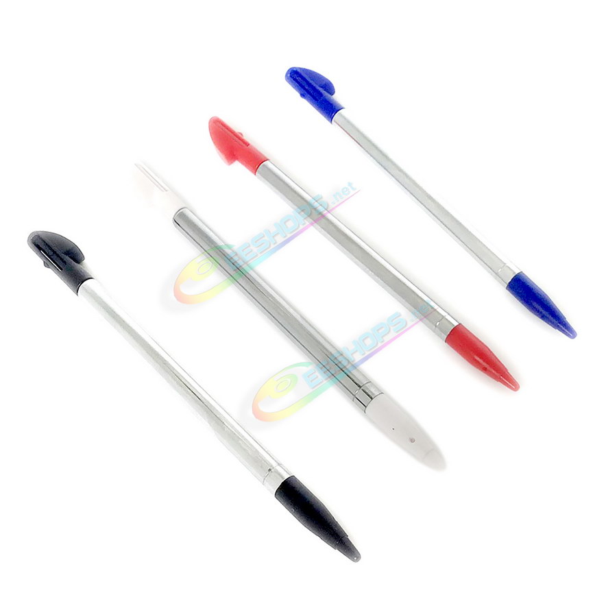 Cheap Nintendo 3DS XL LL Extra Stylus Telescoping Metal Touch Pens Pack 4 Set Replacement, Best Old 3DS XL LL 3DSLL Game Console, Red / White / Black / Blue Telescopi Pencil Touchpen Four Colors Spare Parts Accessories Free Shipping