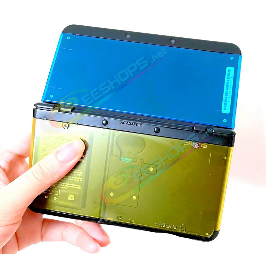 Cheap Nintendo New 3DS Extra Faceplate Replacement Shell Clear Blue / Yellow Color, Best New3DS Small Handheld Game Console, Customized Personalized Top / Bottom Outer Faces Cover Plates Coverplate 2 PCS Set Spare Parts Accessories Free Shipping