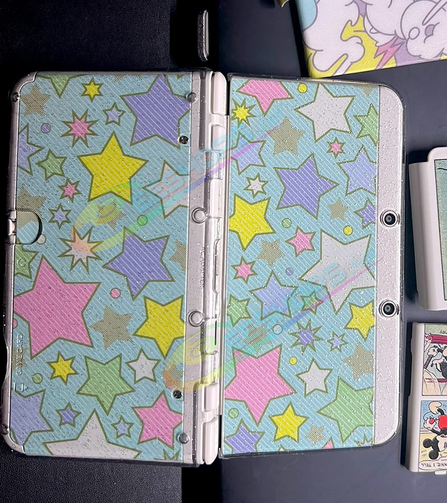 Cheap Nintendo New 3DS Extra Faceplate Shells Replacement Multi-Colored Stars Pattern, Best New3DS Small Handheld Game Console, DIY Colorful Star Top / Bottom Cover Plates A/E Coverplate White Backplate 2 PCS Set Spare Parts Accessories Free Shipping