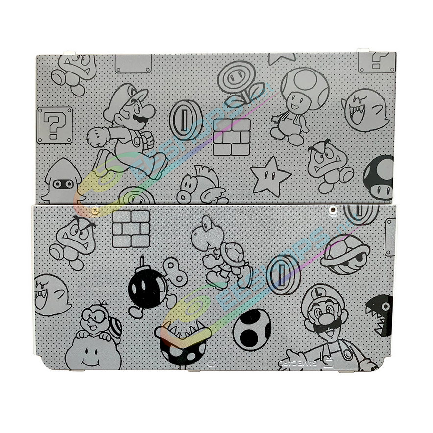 Best Nintendo New 3DS Extra Faceplate Replacement Shells Grey Super Mario Limited Edition, Cheap New3DS Small Handheld Game Console, Customized Top & Bottom White / Black Back-Plate Outer Coverplate 2 PCS Set Replacement Spare Parts Free Shipping