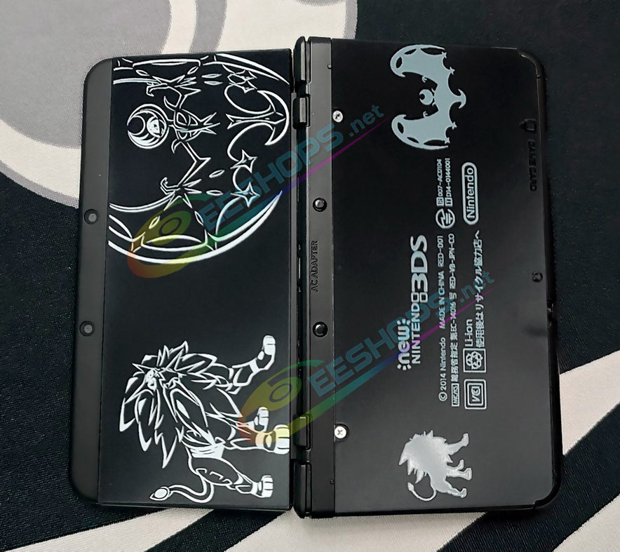 Cheap Nintendo New 3DS Extra Faceplate Shells Replacement Pokemon Ultra Sun & Moon Limited Edition, Best New3DS Small Handheld Game Console, Custom Solgaleo and Lunala Front / Back Cover Plates A/E Coverplate Black Backplate 2 PCS Set Free Shipping