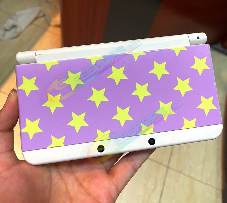 Cheap Nintendo New 3DS Extra Faceplate Shells Replacement Purple & Golden Stars Limited Edition, Best New3DS Small Handheld Game Console, Customized Gold-Star Top / Bottom Cover Plates A/E Coverplate White Backplate 2 PCS Set Accessories Free Shipping