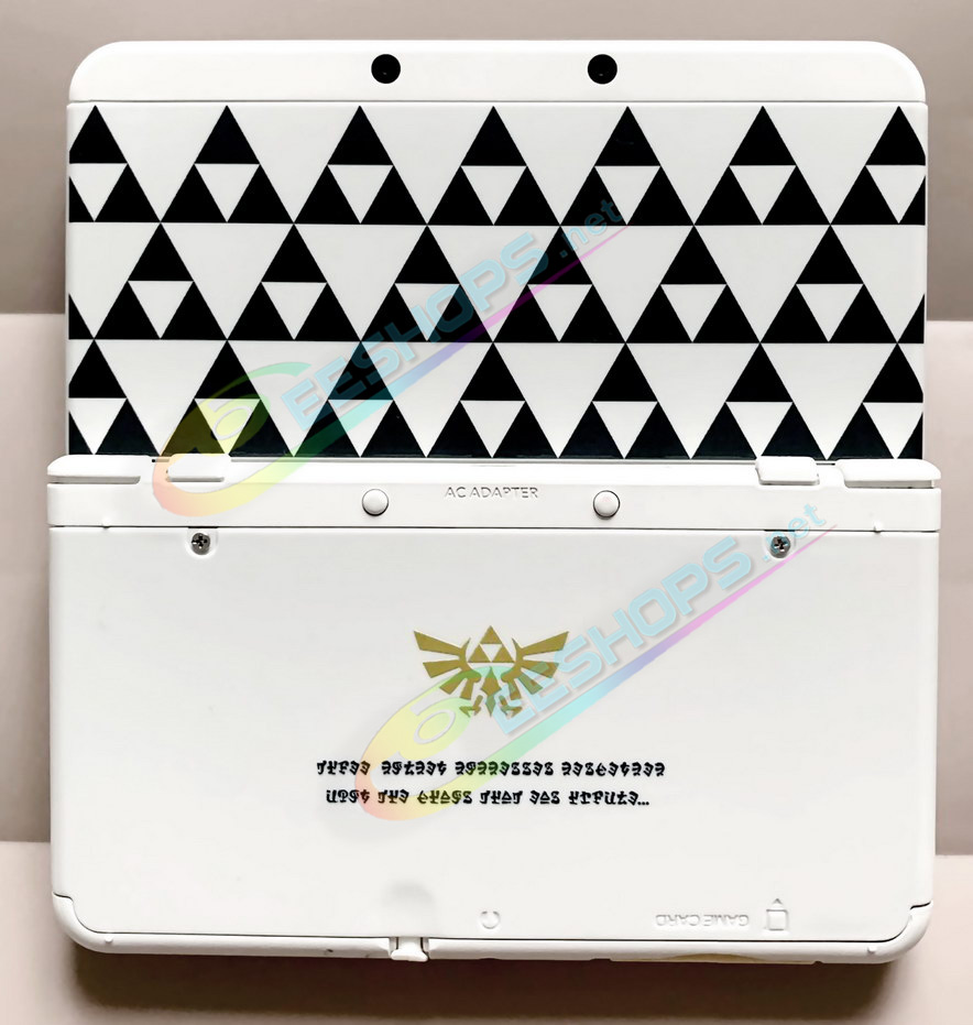 Cheap Nintendo New 3DS Extra Faceplate Shells Replacement The Legend of Zelda: A Link Between Worlds Edition, Cheap New3DS Small Handheld Game Console, Black Triangles Top / BottomCover Plates Coverplate White Backplate Set Accessories Free Shipping