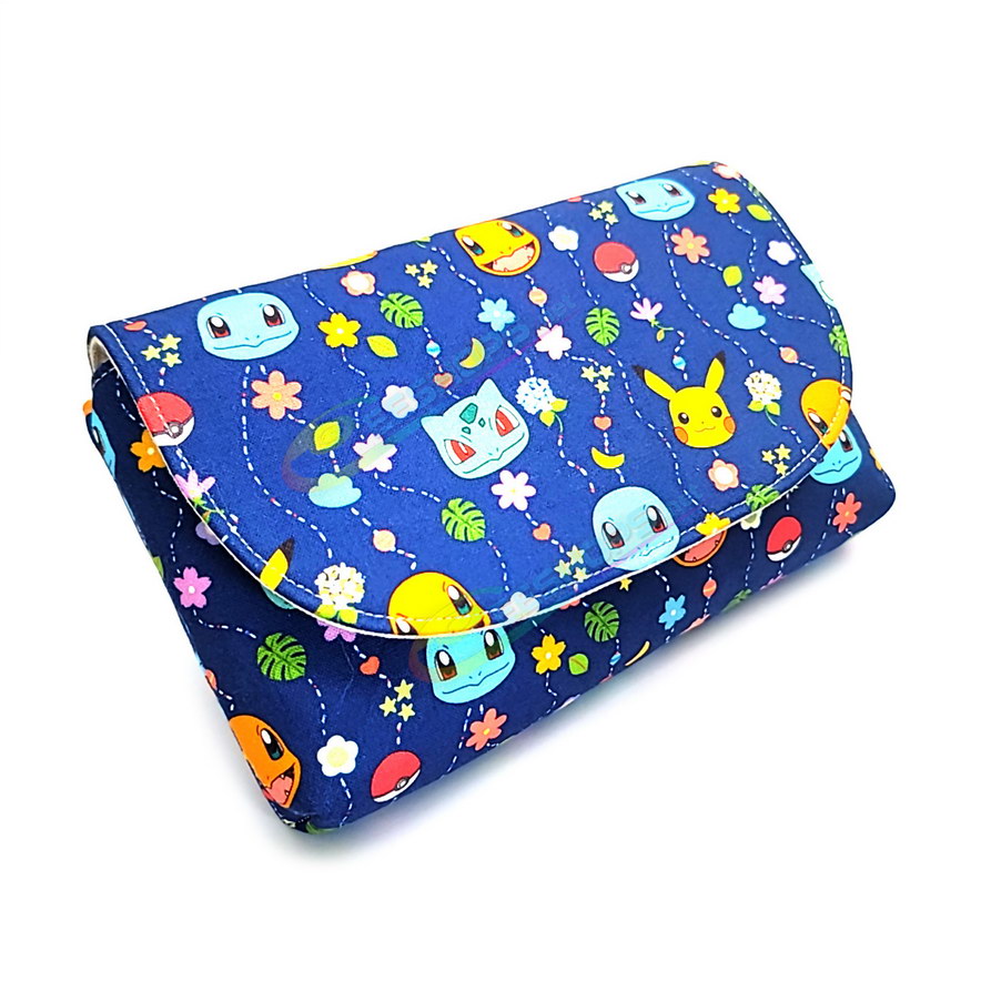 Best Sony PlayStation Vita 2000 1000 Storage Bag Semi-Soft Protective Carry Pocket Pokemon Blue Edition, Cheap New PS Vita PSV 1000 2000 Series Handheld Consoles, Handcraft Portable Wear-Resistant Travel Carry Bag Snap Pouch Free Shipping