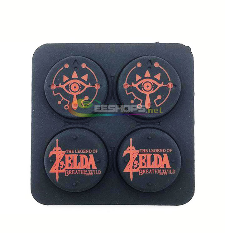 New Thumb Grips Silicone Analog Joy Stick Cap Cover The Legend of Zelda for Nintendo Switch NS Joy-Con L/R Controllers Red Color 4pcs Set Replacement Spare Parts