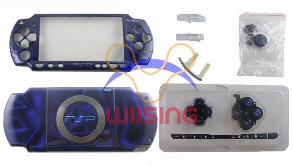 PSP Replacement Housing Shell Case with Button Set for SONY PSP 2000 ( PSP Slim ) 3D Blue