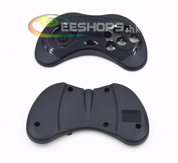 Official Top Upper & Lower Bottom Outer Case Housing Shell Black for SS Sega Saturn Video Game Console USB Wired Controller Replacement