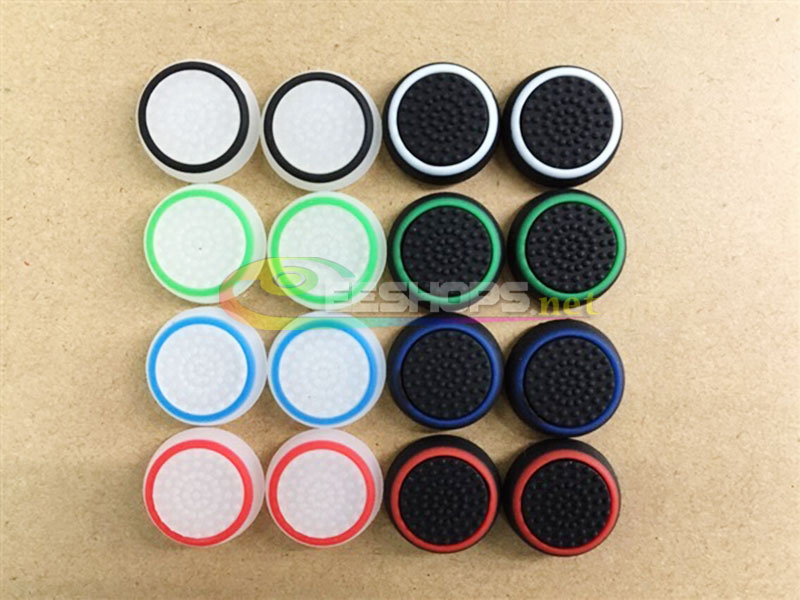 New Non-slip Thumb Grips Silicone Rocker JoyStick Cap Cover for Sony Playstation 4 PS4 Slim Pro Controller Black & White Edge W/ 4pcs Set Replacement Spare Parts Free Shipping