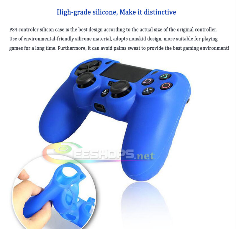 Best New Silicon Skin Protector Case Protective Rubber Cover Grip for Sony Playstation 4 PS4 Wireless DualShock 4 Game Controller Blue