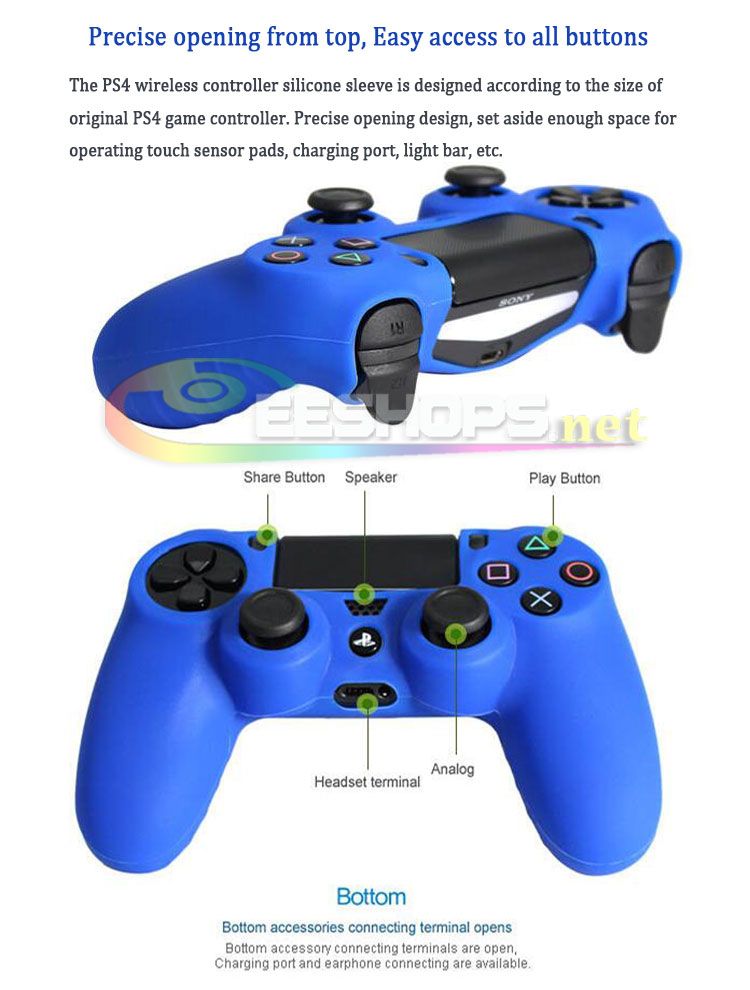 Best New Silicon Skin Protector Case Protective Rubber Cover Grip for Sony Playstation 4 PS4 Wireless DualShock 4 Game Controller Blue