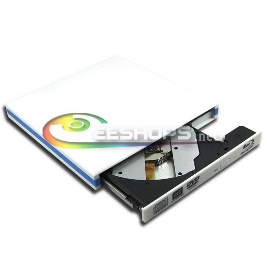 Brand New USB 3.0 External Blu-ray Burner Super Multi 6X 3D BD-RE 8X DVD RW DL Writer Portable Optical Drive for Toshiba Satellite U920T U940 U945 U925 Ultrabook White