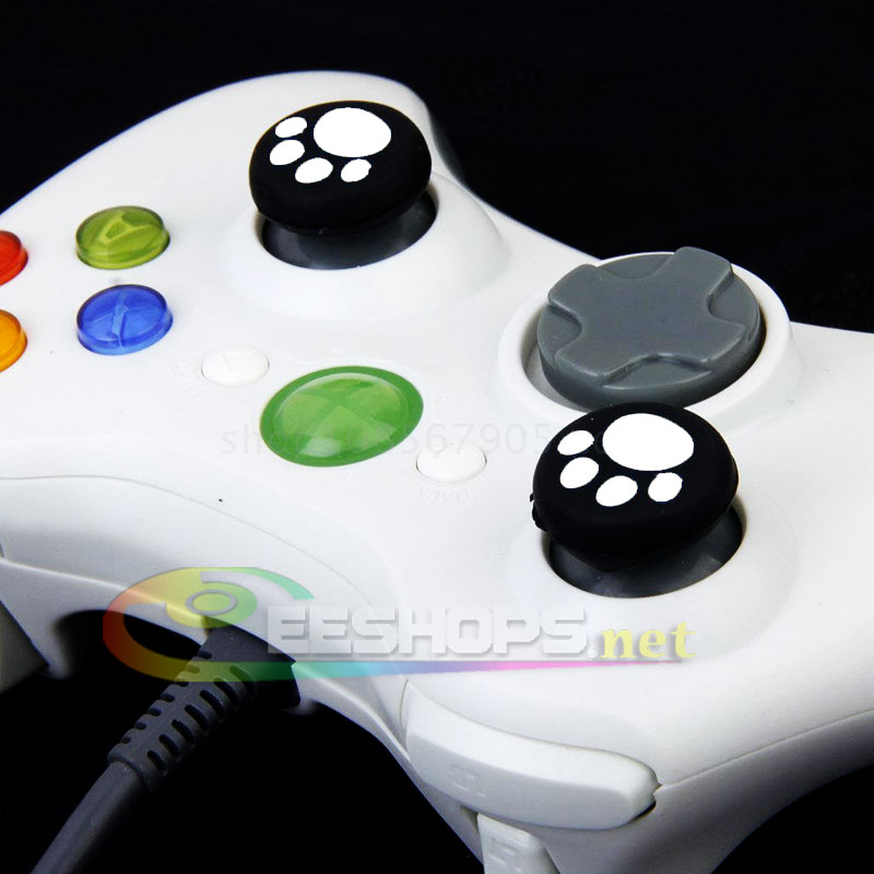 Best Cat Claw Thumb Grips Silicone Rocker JoyStick Cap for Microsoft Xbox 360 Xbox360 Slim One XboxOne Wireless Controllers White A Pair Replacement Free Shipping