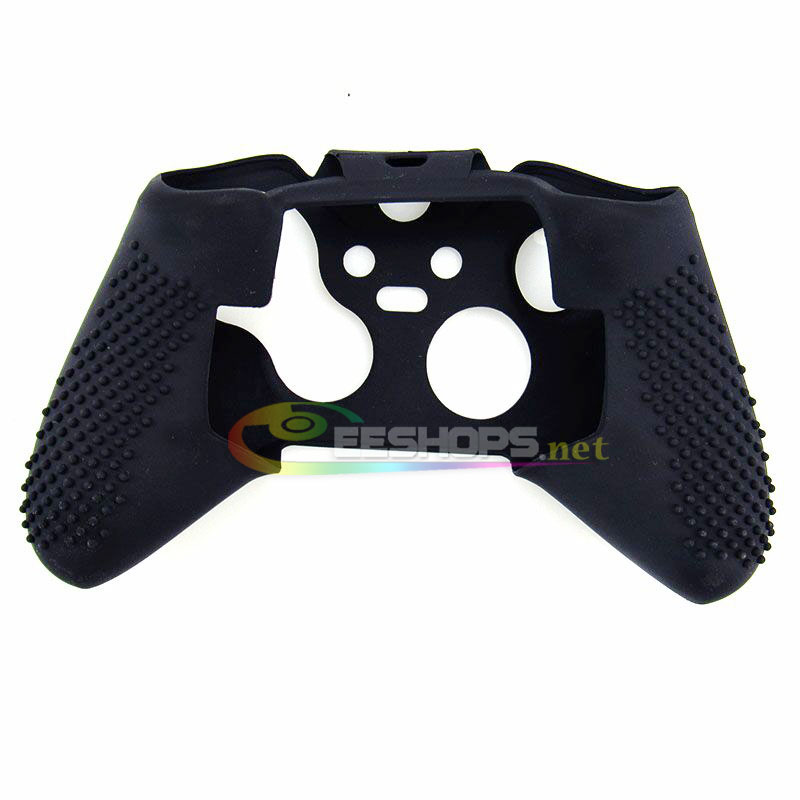 Cheap New Silicone Skin Protector Case for Microsoft Xbox One Elite Wireless Controller Rubber Protective Sleeve Armor Black Color + Free Thumb Grips