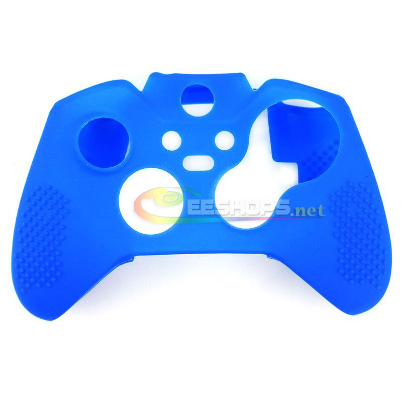 Cheap New Silicone Skin Protector Case for Microsoft Xbox One XboxOne Elite Wireless Controller Rubber Protective Cover Sleeve Armor Cover Blue + Thumb Grips