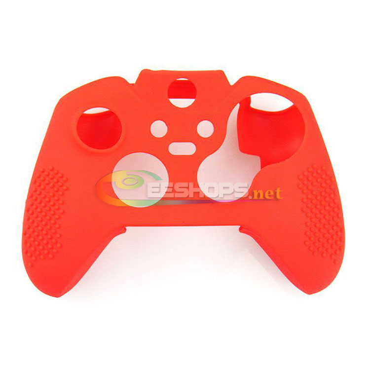 Best New Silicon Skin Protector Case Rubber Sleeve Armor Cover for Microsoft Xbox One XboxOne Elite Wireless Controller Red Color + Free Thumb Grips