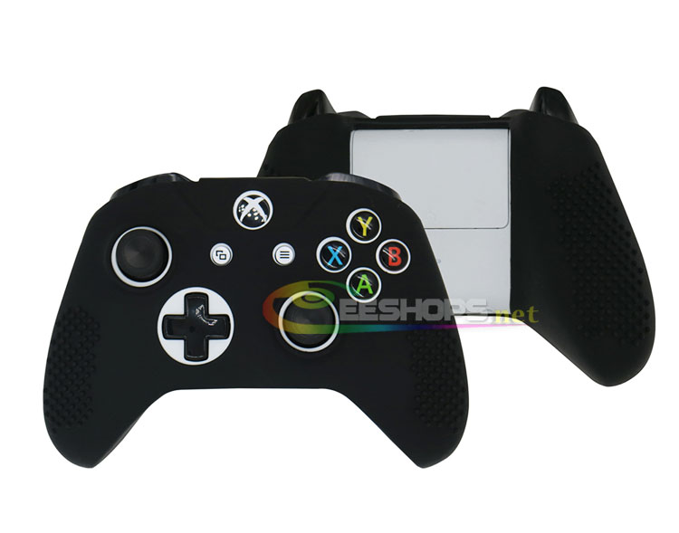 Best Anti-Slip Silicone Skin Protector Case for Microsoft Xbox One Slim S Wireless Controller Rubber Protective Cover Sleeve Armor Black Free Claw Thumb Grips